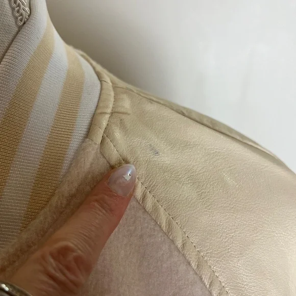 AKIRA Art School Varsity Jacket S Cream White Dropout Class Patches Indie Punk - Picture 8 of 14